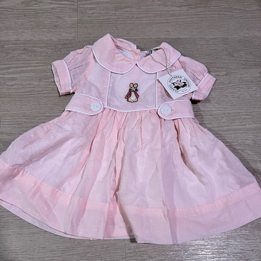 Classic Southern Smocks Bunny Dress 9m